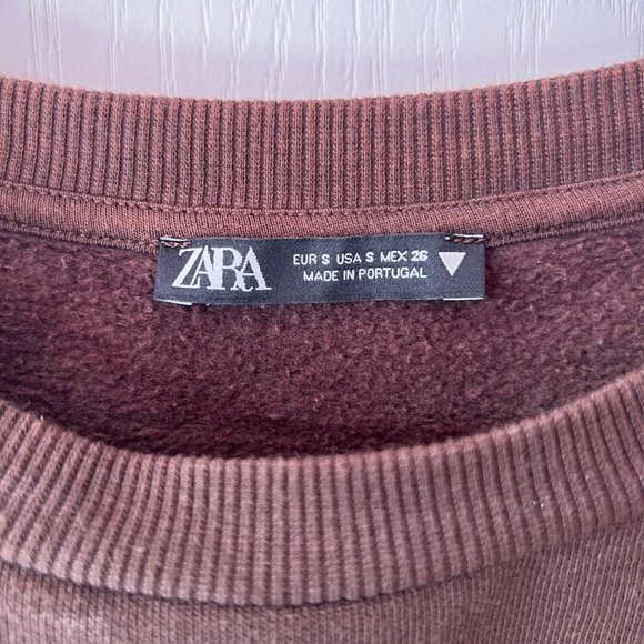 Zara Brown Crop Sweatshirt - Picture 5 of 5